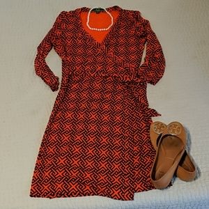 Beautiful orange/navy statement dess - worn once!